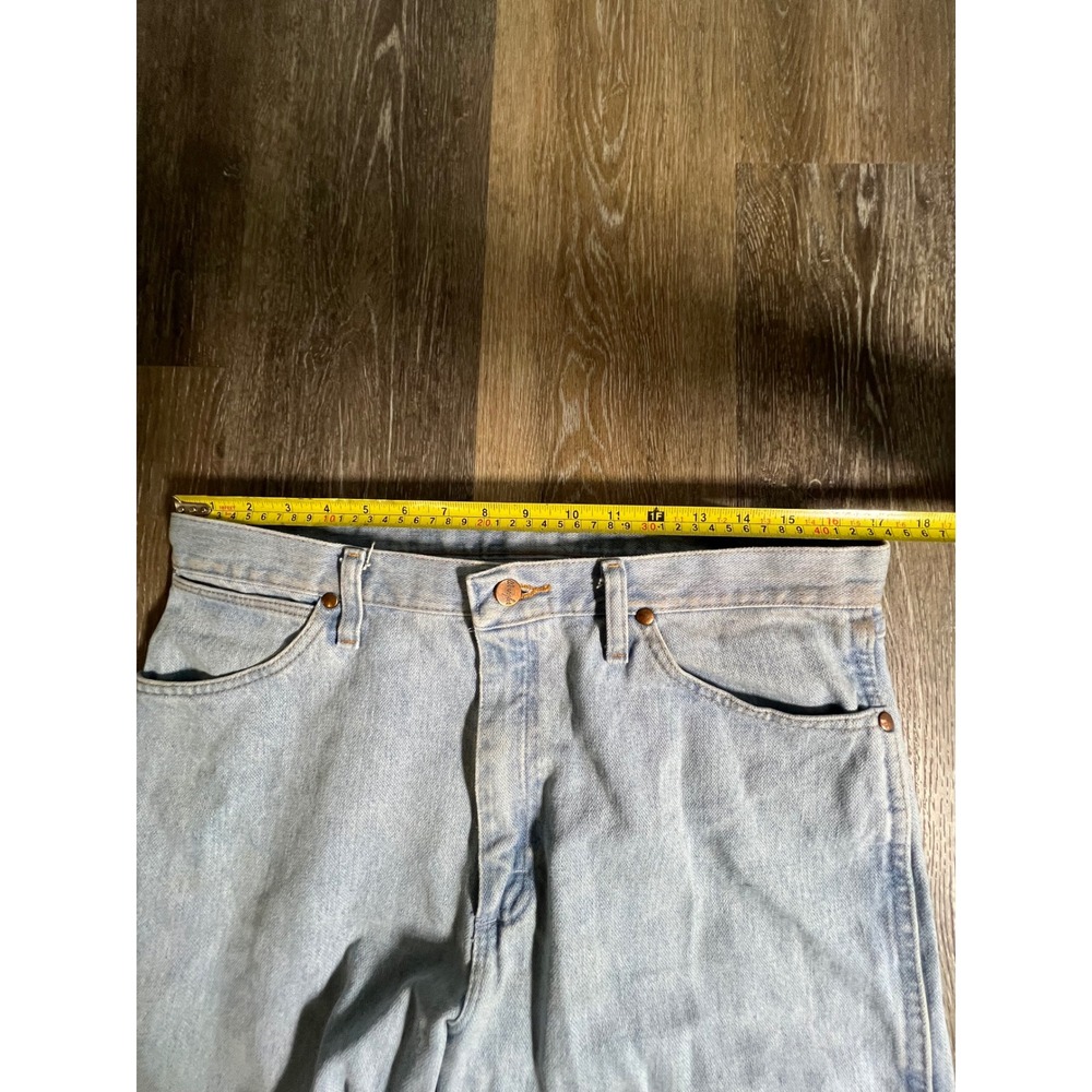Wrangler Cowboy Cut Jeans Mens 34x34 Light Blue Good Straight Leg Denim - Picture 4 of 9